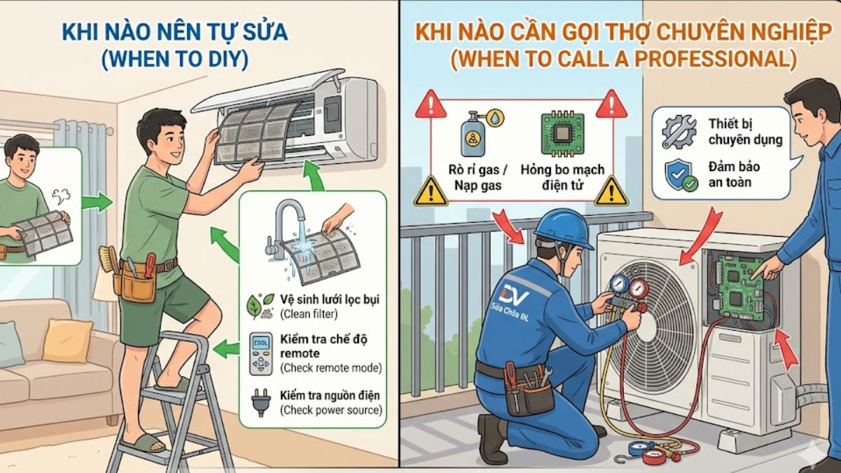 Khi nào nên tự sửa và khi nào cần gọi thợ chuyên nghiệp?
