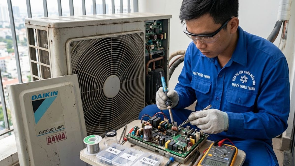 cách sửa máy điều hòa không lạnh do tụ điện bị hỏng