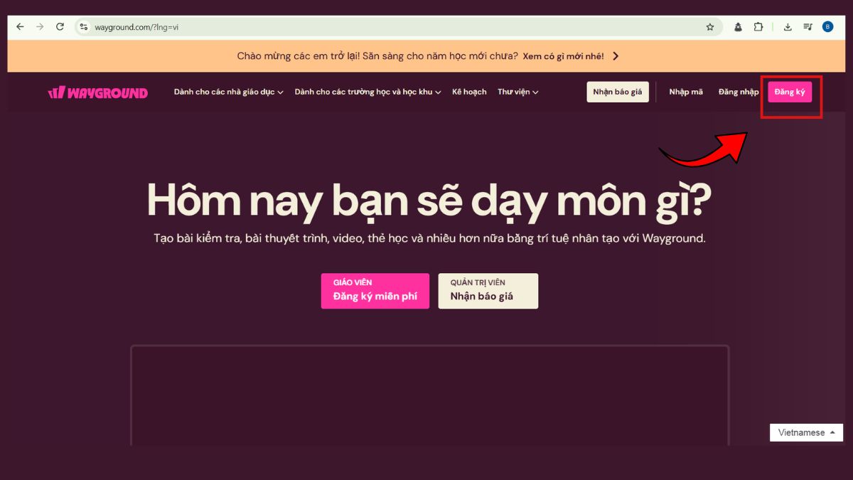Cách tạo trò chơi trên Wayground: Đăng ký