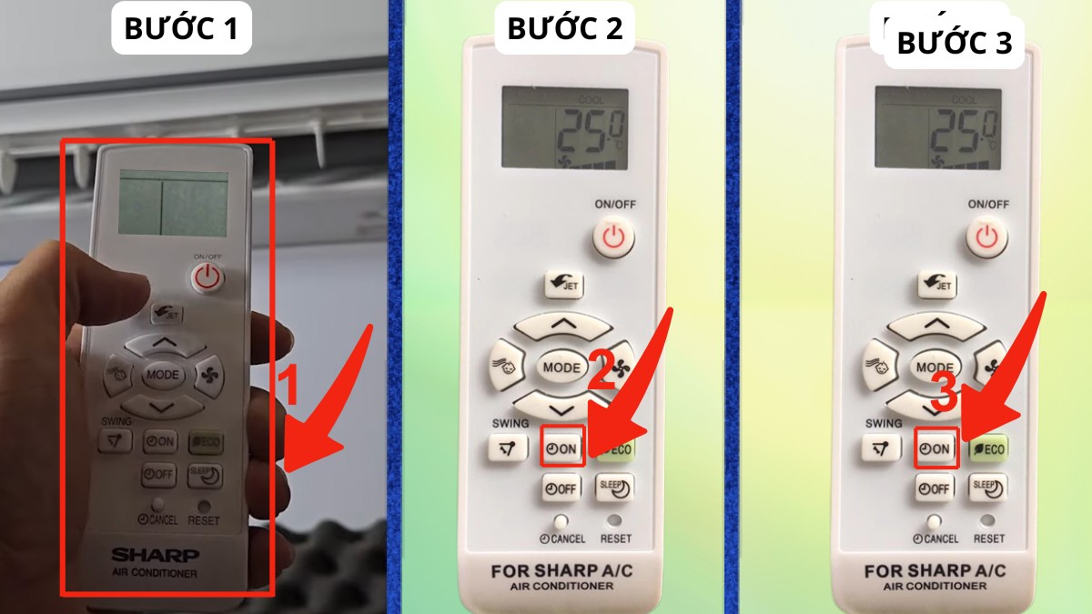 Cách bật lại hẹn giờ máy lạnh Sharp