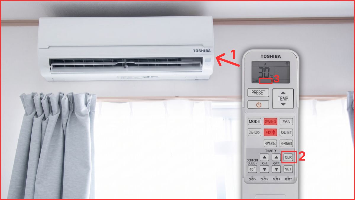 Cách tắt hẹn giờ máy lạnh Toshiba từng bước