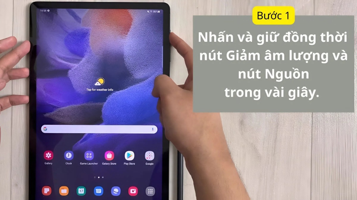 Cách tắt nguồn máy tính bảng Samsung bằng phím