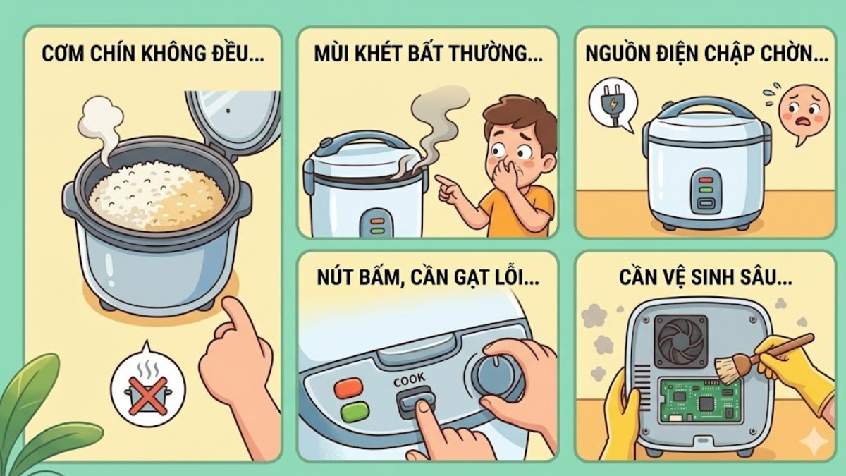 Khi nào cần tháo nồi cơm điện để kiểm tra?