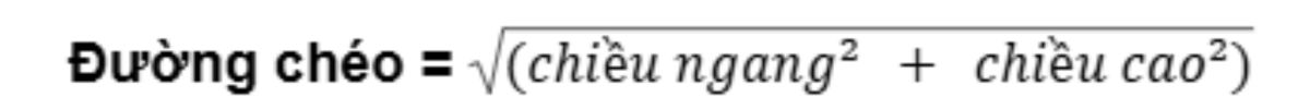 Cách tính inch màn hình máy tính bằng công thức cạnh huyền