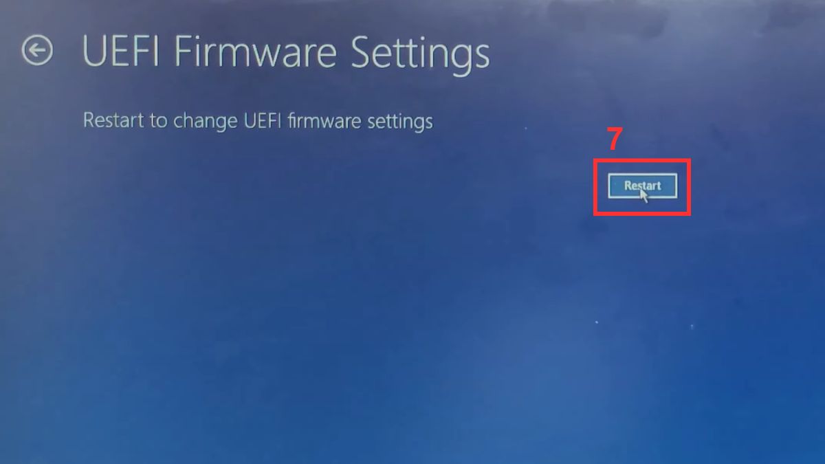 Cách vào BIOS MSI từ Windows 10/11 Bước 3d