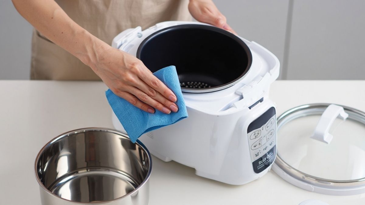 Cách vệ sinh bên ngoài nồi cơm điện