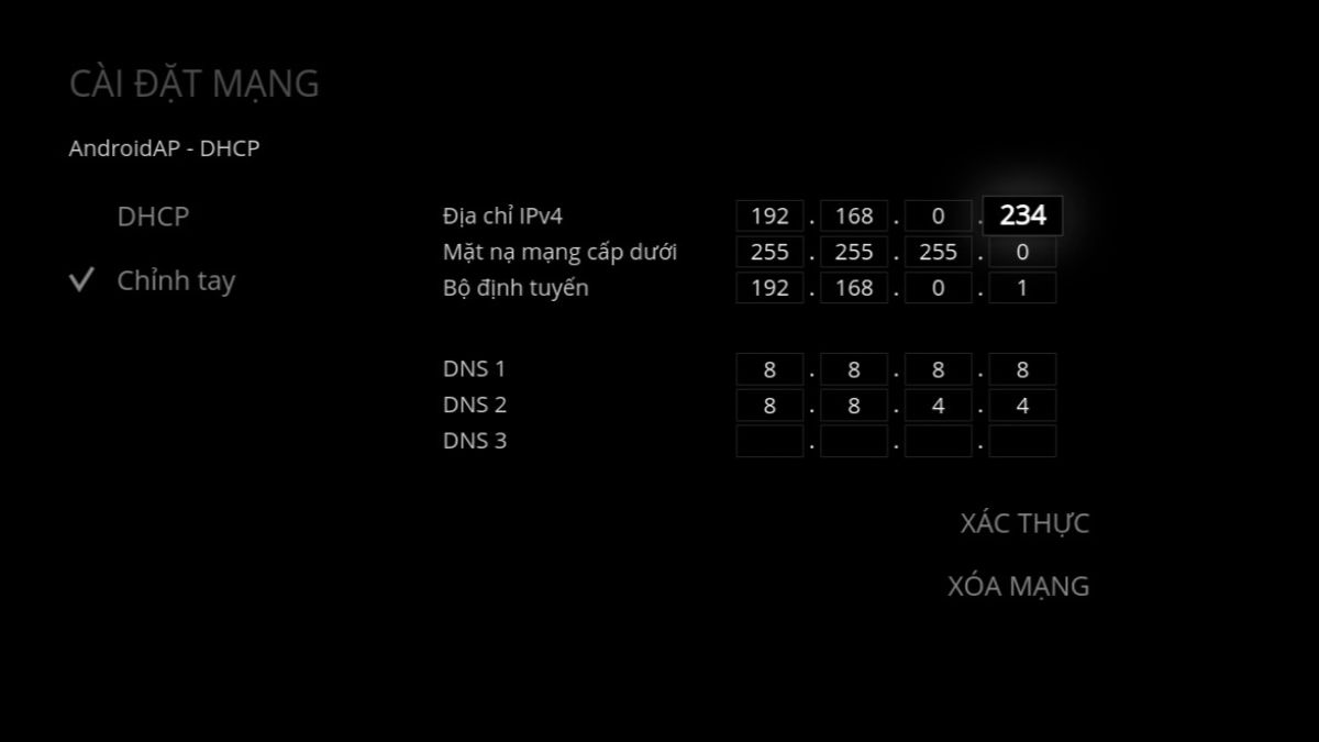 Địa chỉ IP của tivi Samsung là dãy số định danh do mạng nội bộ cấp