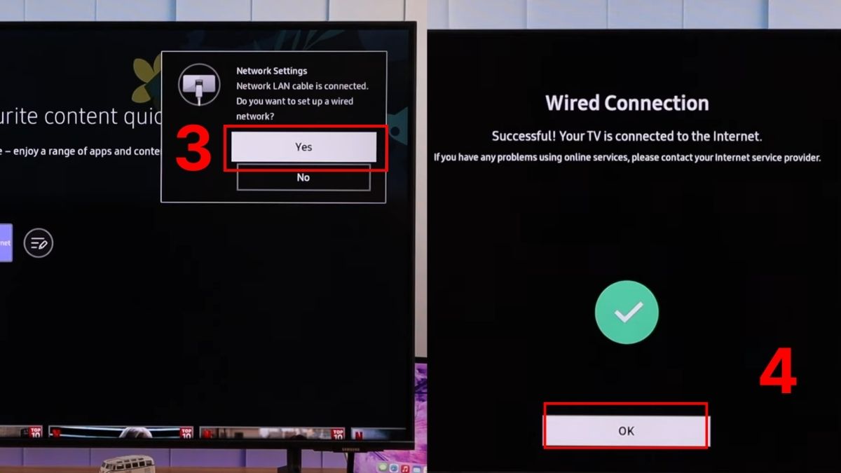 Cách cài đặt IP cho tivi Samsung bằng dây LAN