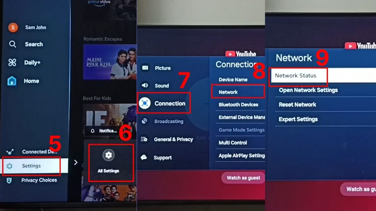 Cách cài đặt IP cho tivi Samsung bằng dây LAN