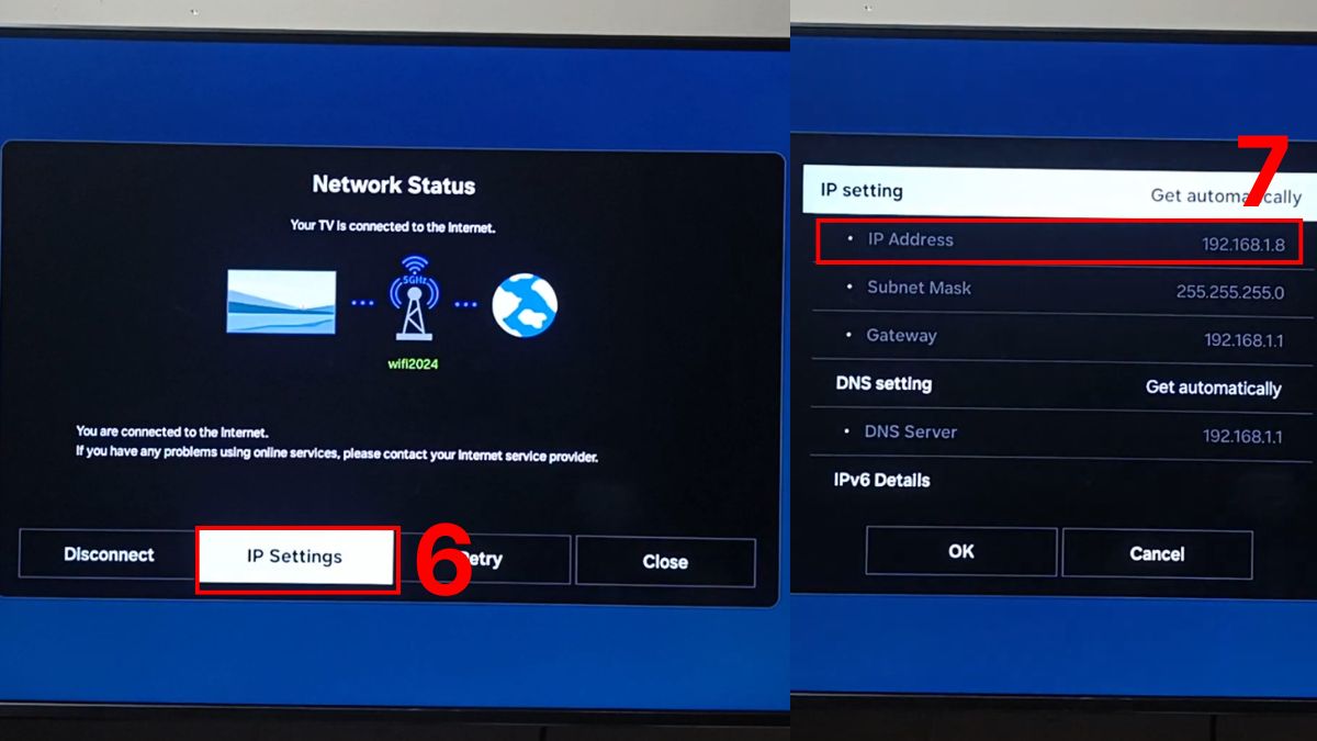 Cách xem địa chỉ IP của tivi Samsung