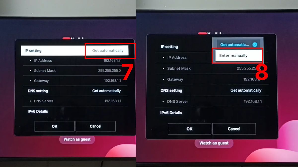 Cách cài đặt IP cho tivi Samsung bằng WiFi (IP tĩnh)