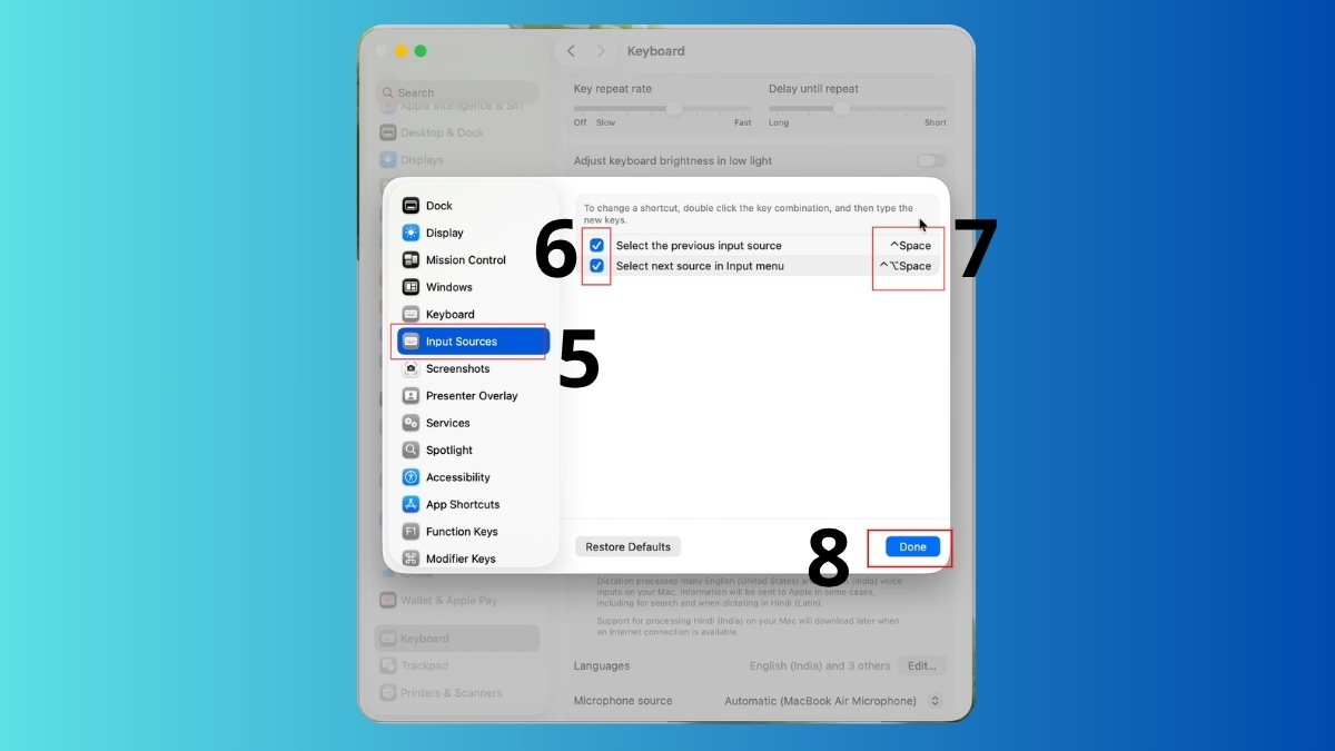 Cách cài đặt phím tắt chuyển đổi ngôn ngữ trên MacBook