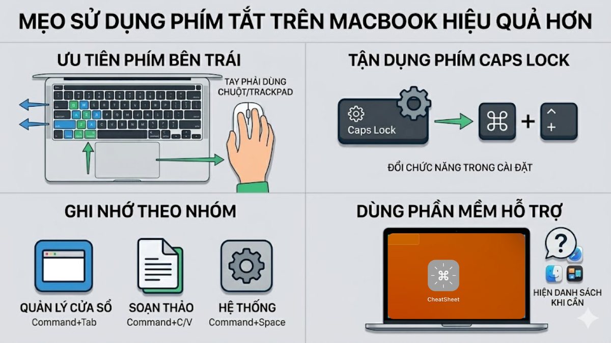 Mẹo sử dụng phím tắt trên MacBook hiệu quả hơn