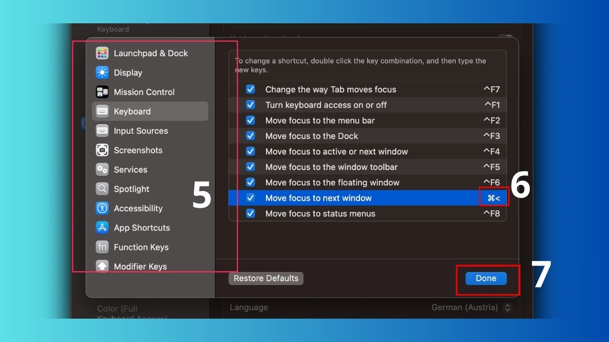 Cách cài đặt phím tắt trên MacBook bằng System Settings