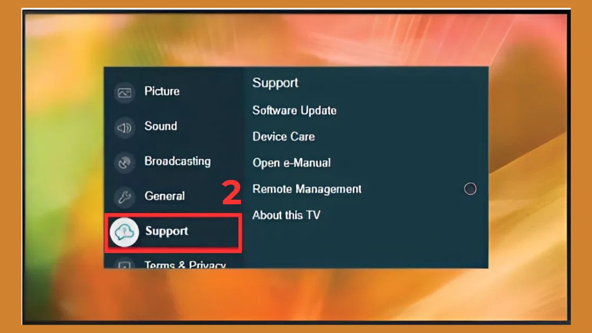 Cách cập nhật phần mềm tivi Samsung qua Internet bước 2