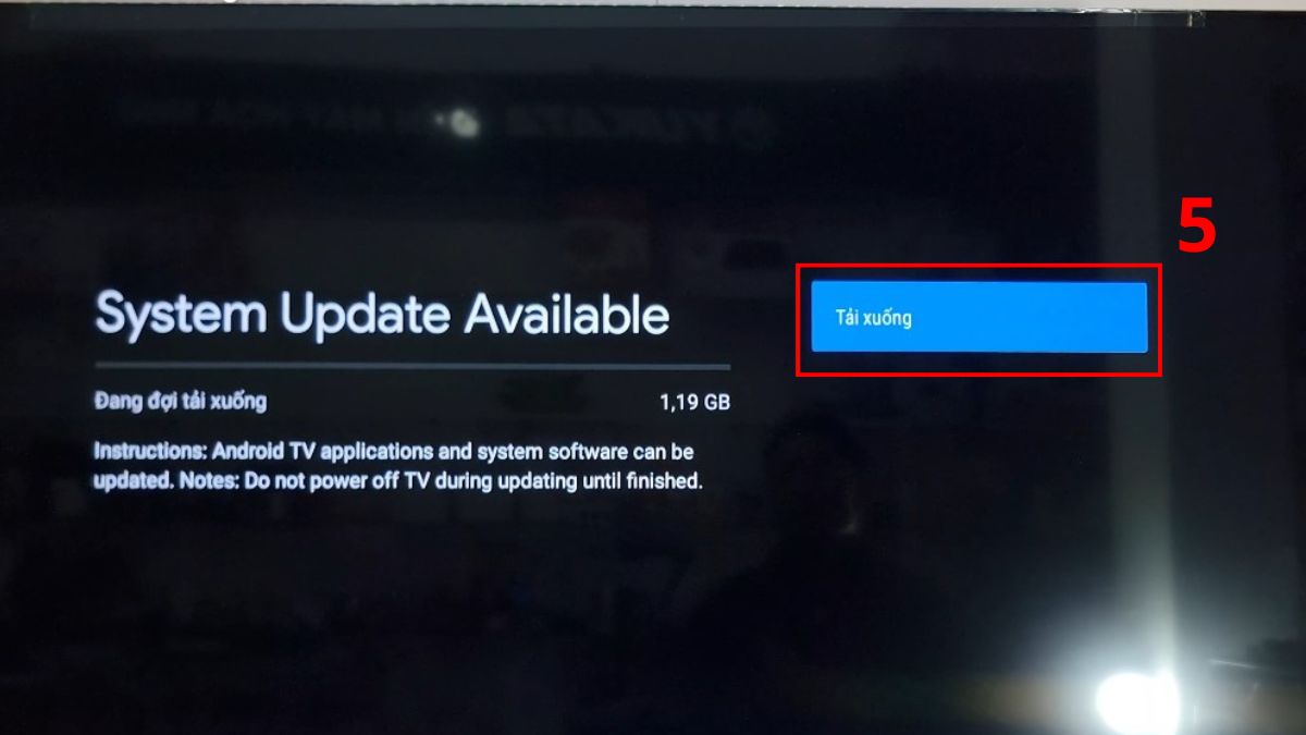 Cách cập nhật phần mềm tivi sony theo cách thủ công qua Internet bước 4