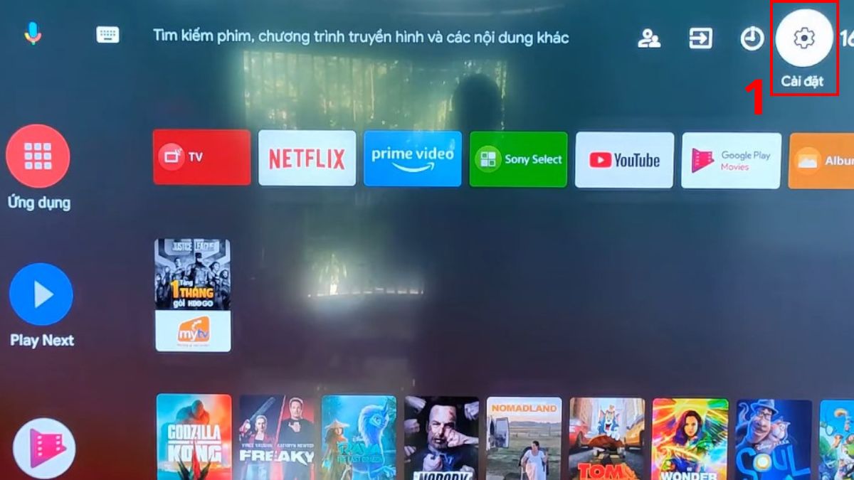 Cách kiểm tra tivi Sony đã cập nhật phần mềm chưa bước 1