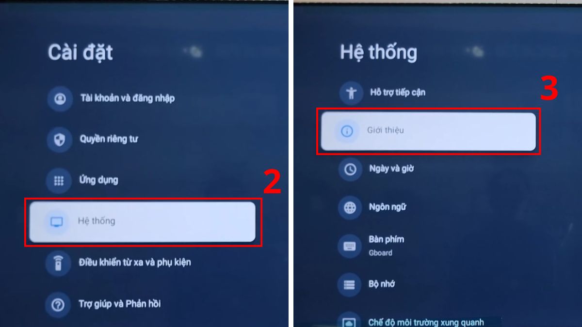 Cách cập nhật phần mềm tivi sony theo cách thủ công qua Internet bước 2
