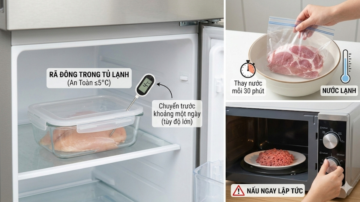 Cách rã đông thịt đúng cách để đảm bảo an toàn thực phẩm