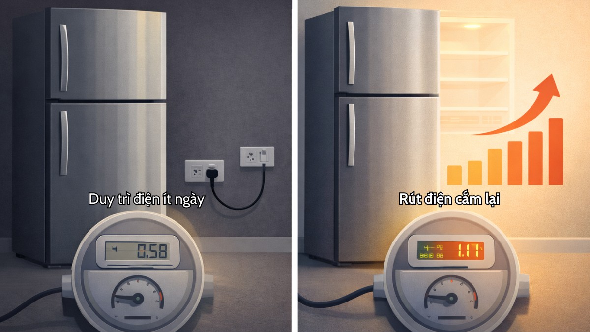 Rút tủ lạnh khi về quê có giúp tiết kiệm điện không?