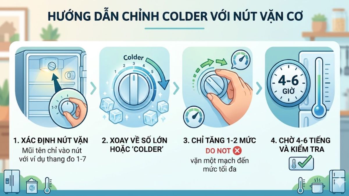 Cách chỉnh Colder trong tủ lạnh đúng cách