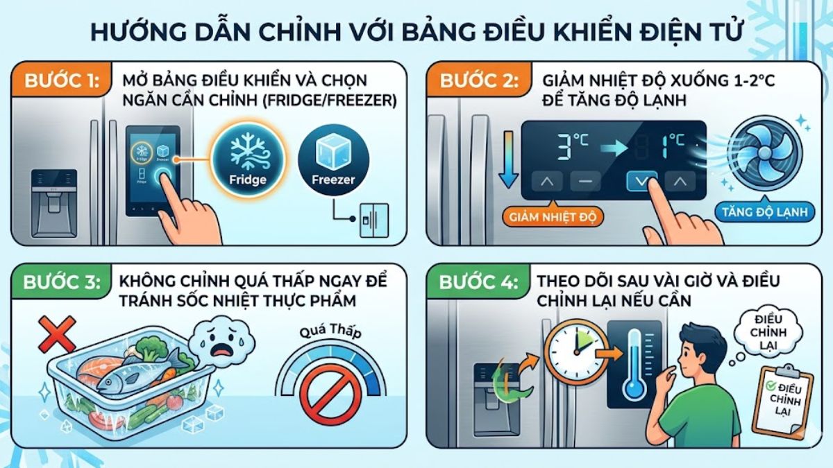 Cách chỉnh Colder trong tủ lạnh đúng cách