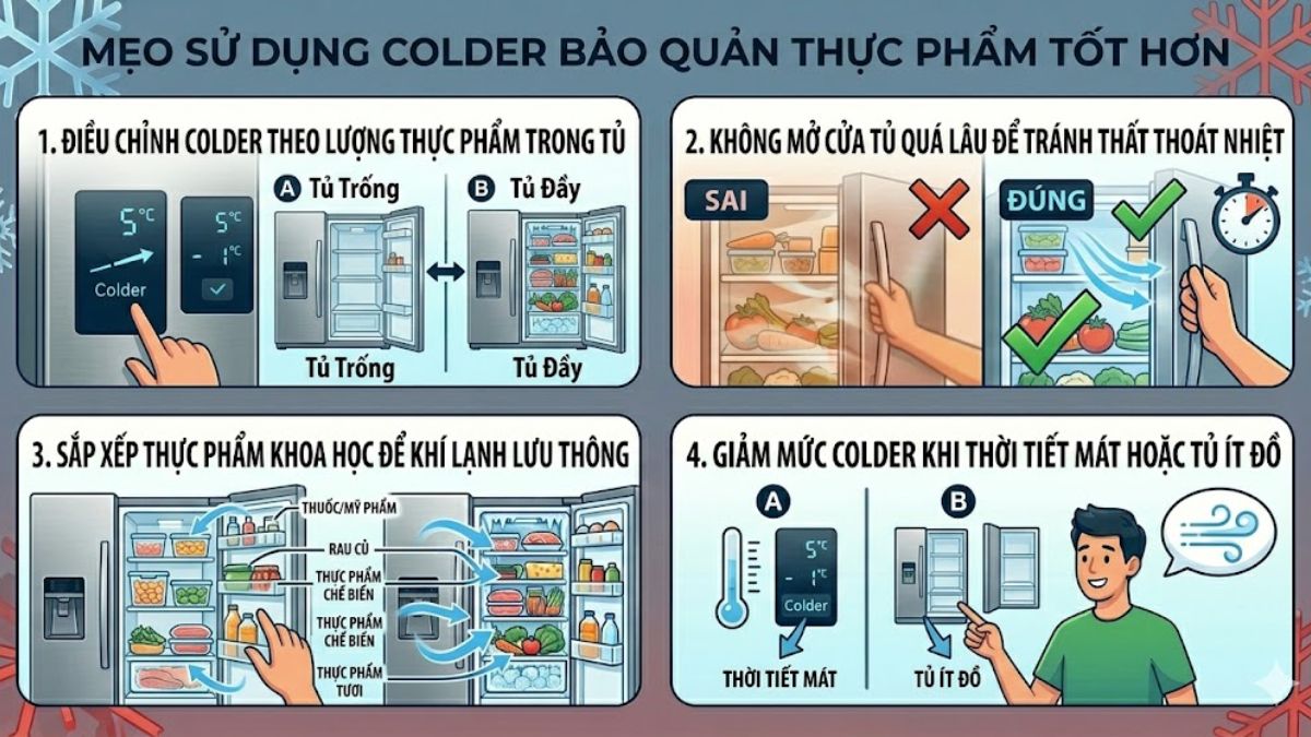 Mẹo sử dụng Colder bảo quản thực phẩm tốt hơn