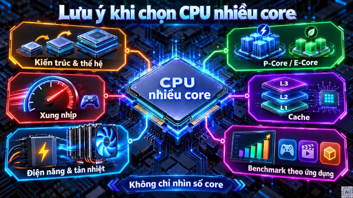 Những lưu ý khi chọn CPU có nhiều Core 