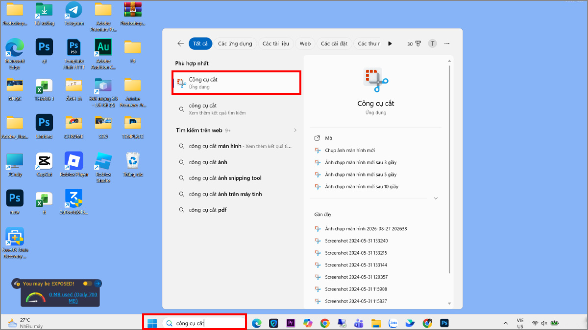 Các cách chụp màn hình thay thế khi Ctrl + Alt + S không dùng được