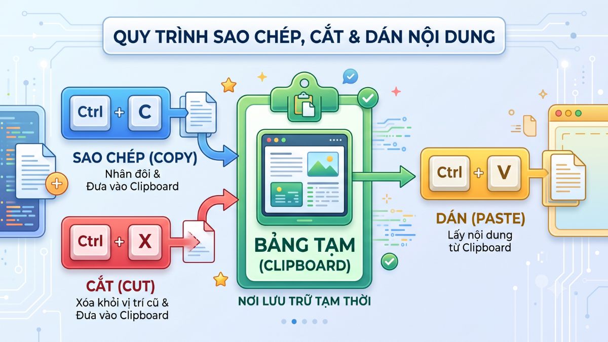 Mối liên hệ giữa Ctrl+C, Ctrl+X và Ctrl+V