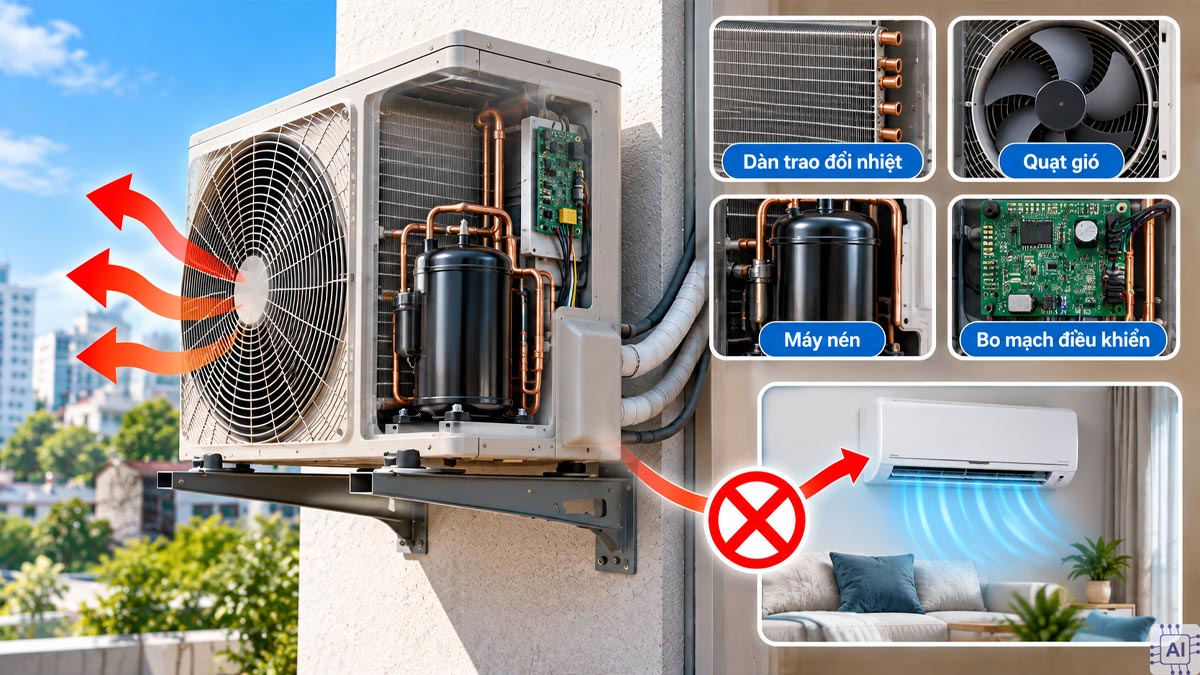 Vai trò của cục nóng máy lạnh là gì?