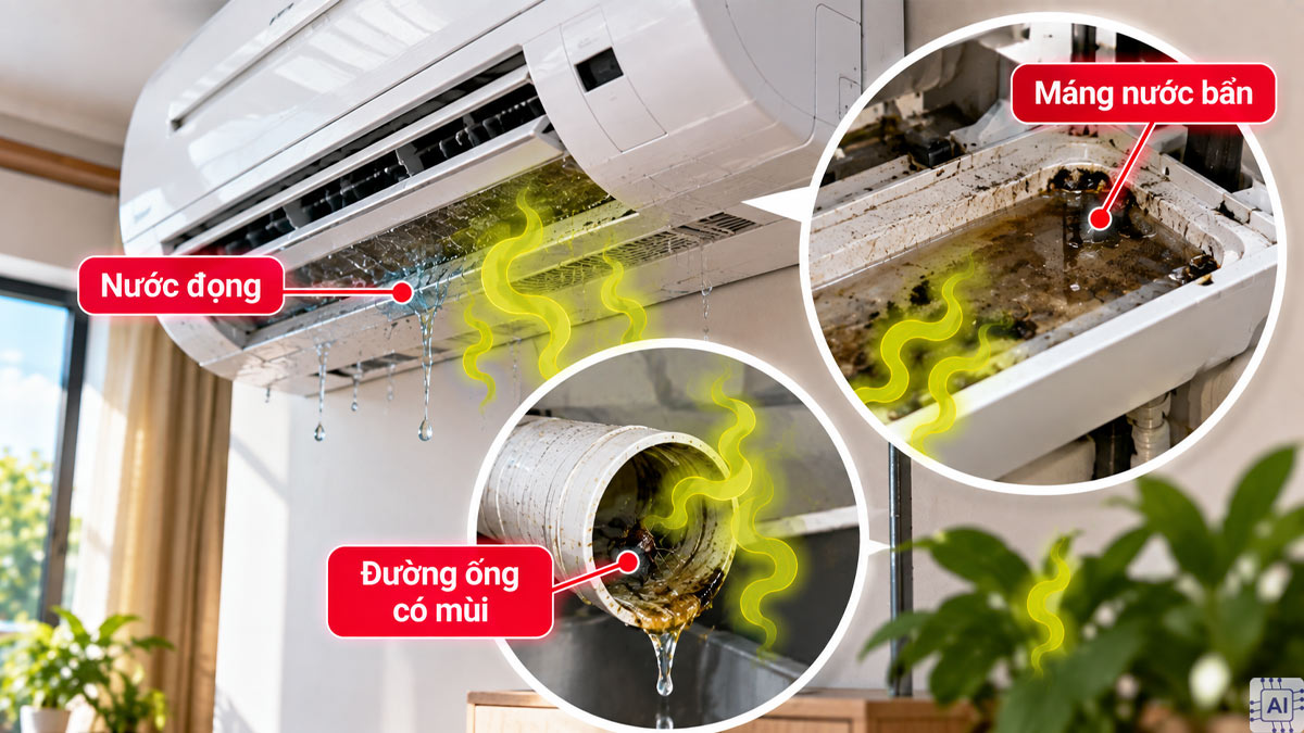 Nguyên nhân máy lạnh tỏa mùi khó chịu