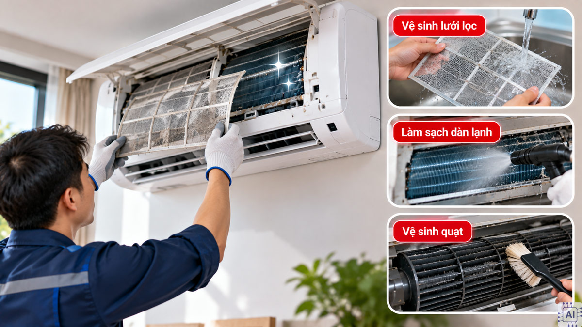 Cách khắc phục mùi hôi trong phòng máy lạnh