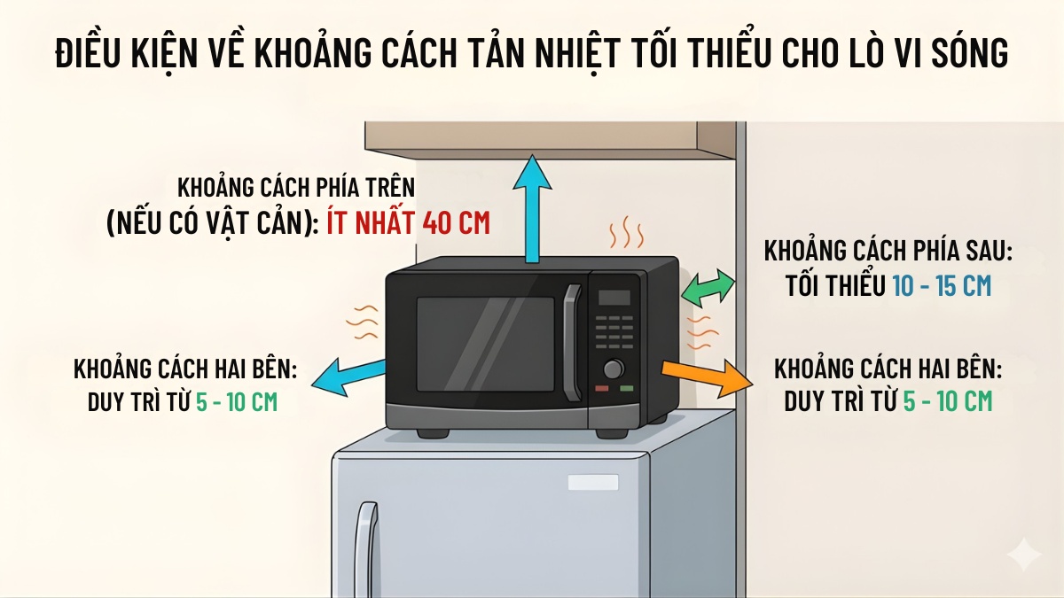 Các trường hợp ngoại lệ có thể để lò vi sóng trên tủ lạnh
