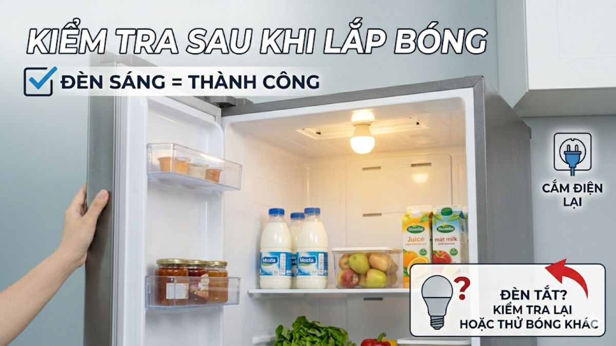 Hướng dẫn cách thay bóng đèn tủ lạnh đúng kỹ thuật