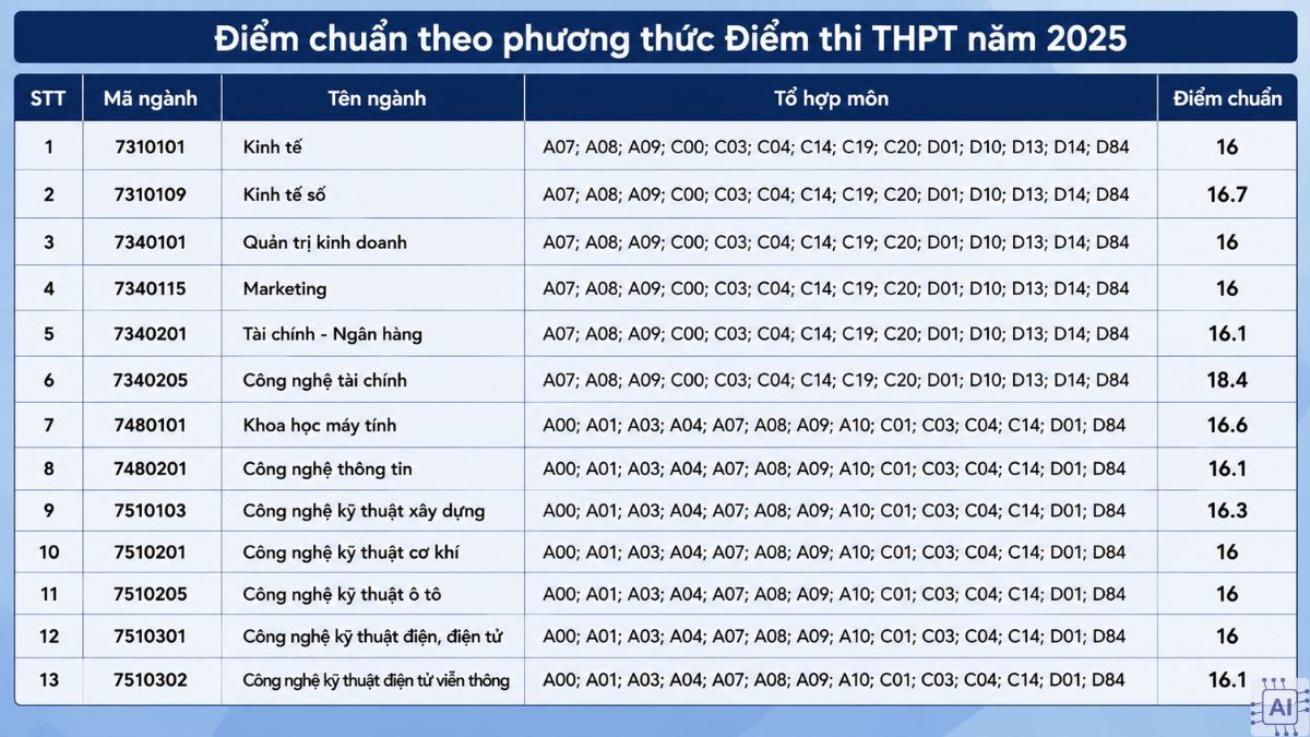 Điểm chuẩn Trường Đại học Công nghiệp Việt - Hung 2025