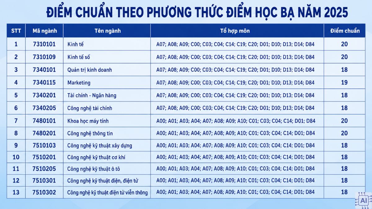 Điểm chuẩn Trường Đại học Công nghiệp Việt - Hung 2025