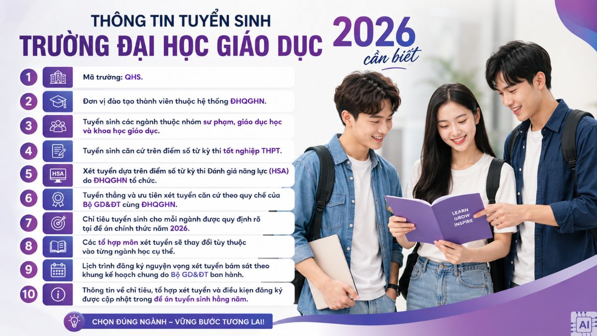 Thông tin tuyển sinh Trường Đại học Giáo dục 2026