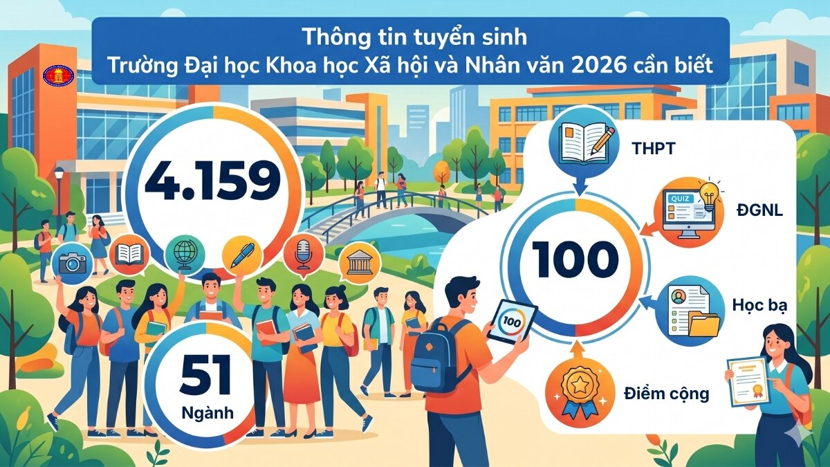 Thông tin tuyển sinh Trường Đại học Khoa học Xã hội và Nhân văn 2026