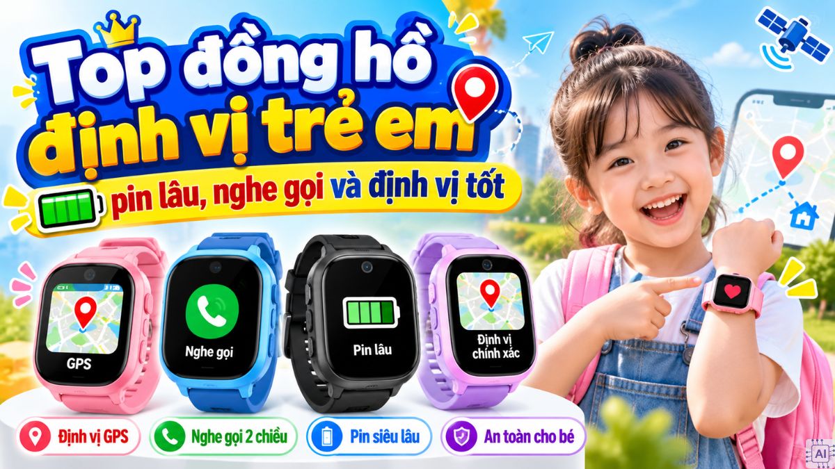 Top đồng hồ định vị trẻ em pin trâu, nghe gọi và định vị tốt