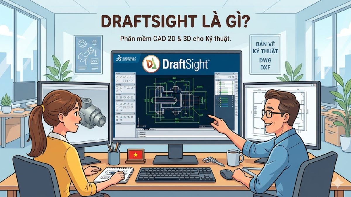 DraftSight là một phần mềm thiết kế CAD 2D và 3D