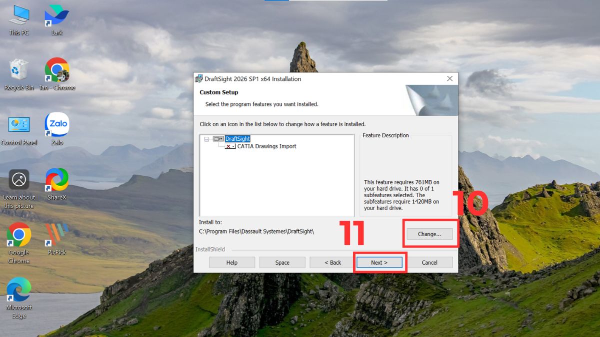 Cài đặt DraftSight trên Windows