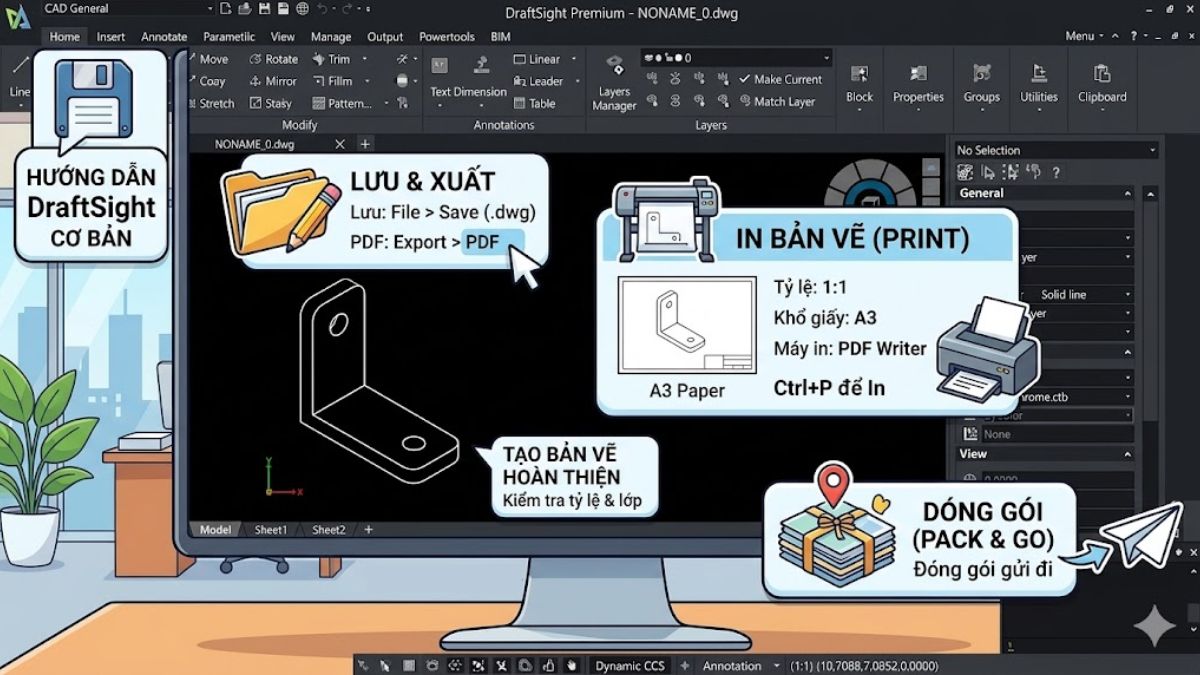 Hướng dẫn sử dụng DraftSight cơ bản