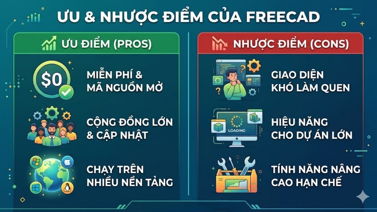 Ưu và nhược điểm của FreeCAD