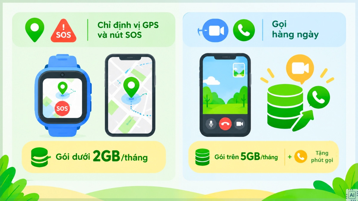 Cách chọn SIM và dung lượng data phù hợp cho đồng hồ trẻ em