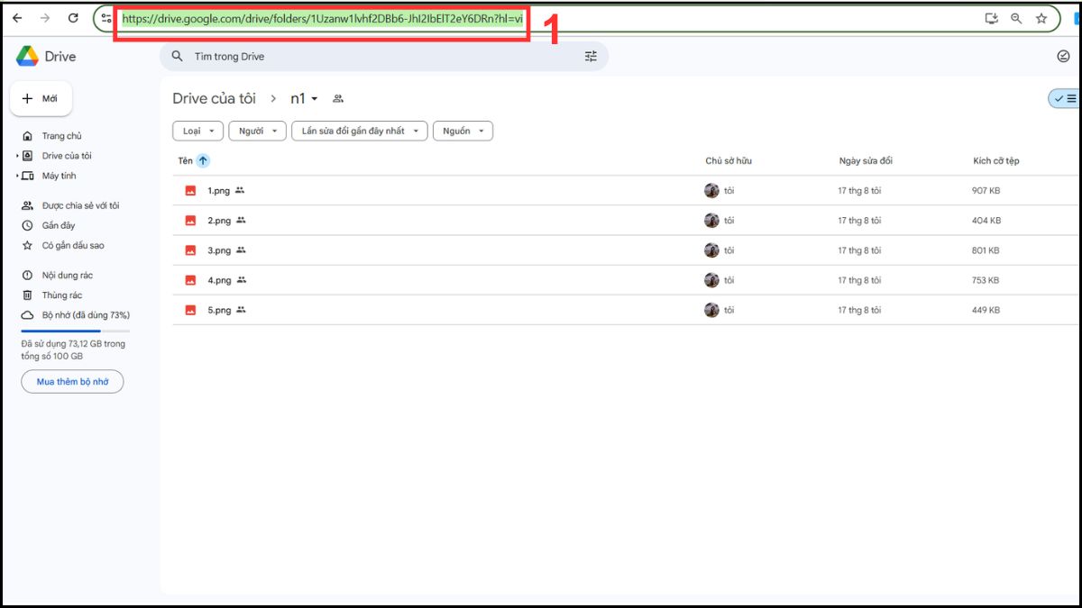 Hàm HYPERLINK trong Google Sheet tạo liên kết đến các file hoặc thư mục ngoài bước 1