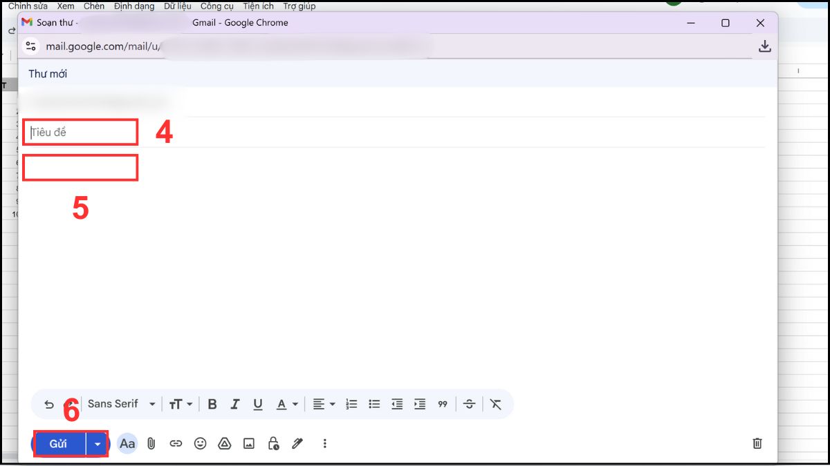 Hàm HYPERLINK trong Google Sheet tạo liên kết liên kết đến địa chỉ email bước 3
