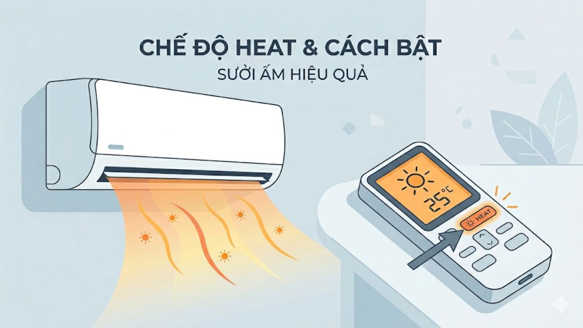 Heat là gì trong điều hòa? Cách bật chế độ Heat đúng cách