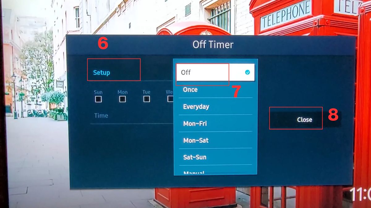 Cách tắt hẹn giờ tắt tivi Samsung: Tắt bộ định giờ tắt