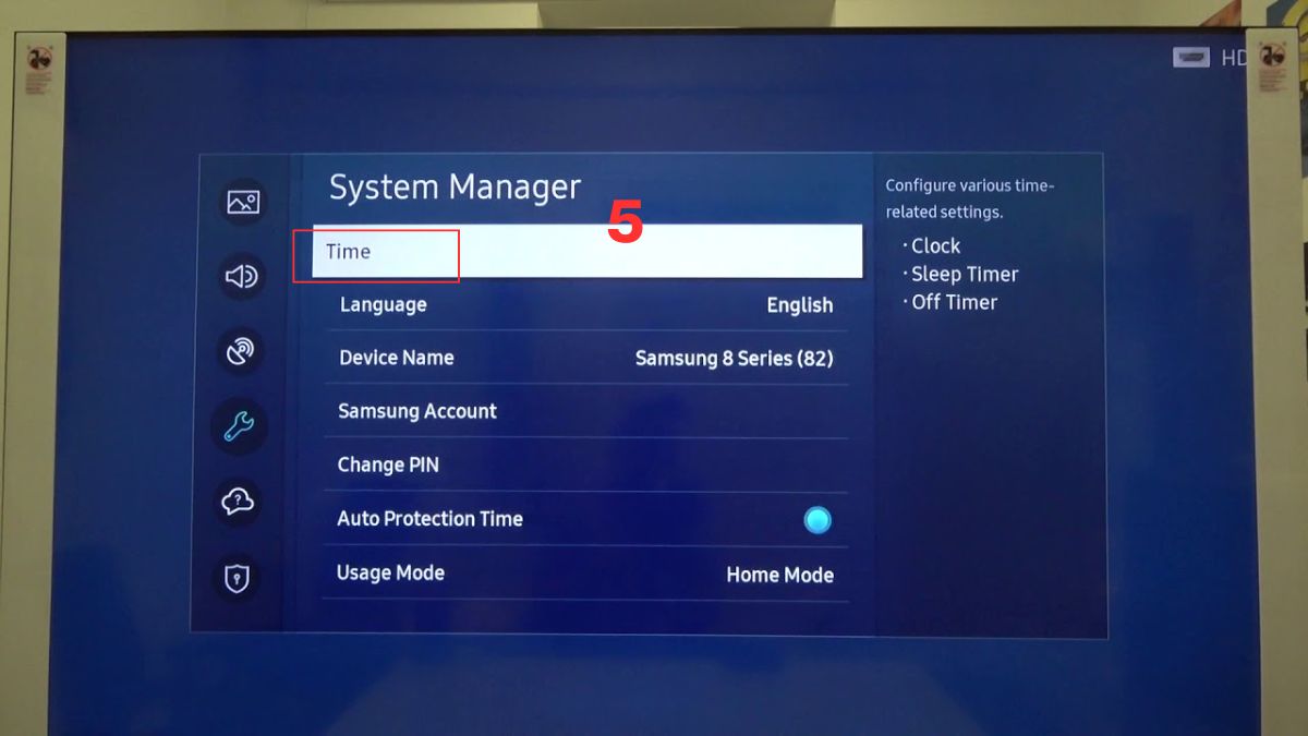 Các bước hẹn giờ tắt tivi Samsung bằng Sleep Timer